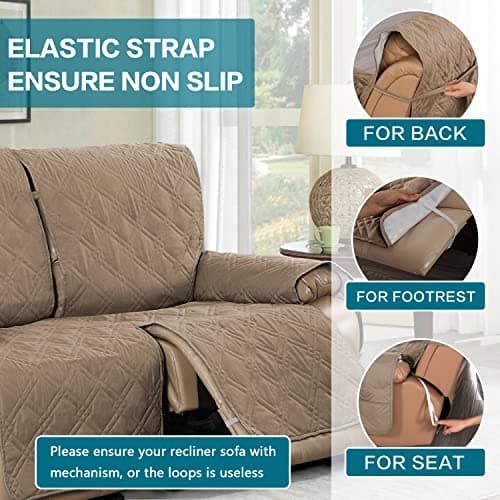 Turquoize Large Taupe 100% Waterproof Recliner Sofa Cover