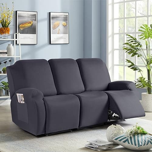 TAOCOCO Stretch Slipcover for 3_seat Recliner Sofa (Dark Gray)
