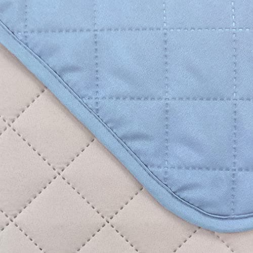 U-NICE HOME Oversized Recliner Chair Covers, Water Resistant & Pet Friendly (28", Coffee/Beige) — Light Blue / Ivory