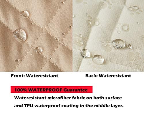 Ameritex Waterproof Nonslip Recliner Cover, Beige (23")