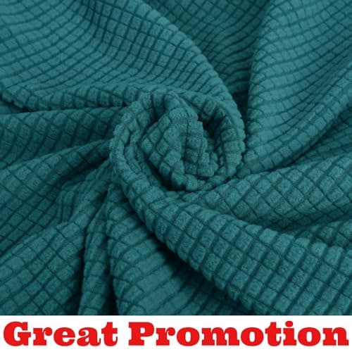 ZNSAYOTX Universal Sofa Cover for Living Room Dogs Pet Friendly Spandex Slipcover with Anti-Slip Foam Sticks (Light Grey — Peacock Teal