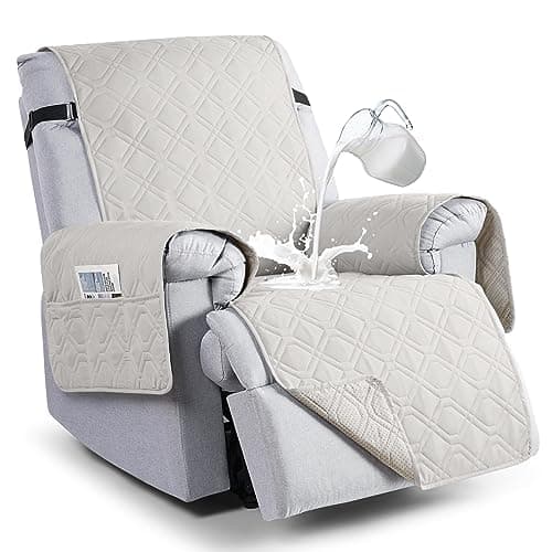 VANSOFY 100% Waterproof Pet Chair Cover, Dark Gray, 23.6" — Off White