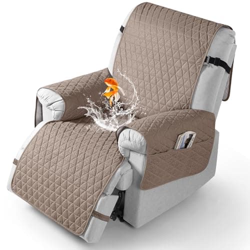 TAOCOCO 100% Waterproof Recliner Cover - Perfect for Slip and Stain Protection, Suitable for Elderly and Disabled Users, Ideal for Outdoor Patios or Indoor Use(Chocolate, Small-22'') — Taupe