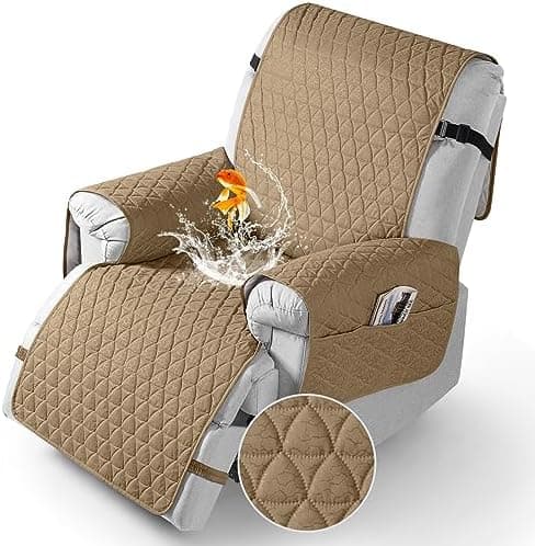TAOCOCO 100% Waterproof Recliner Cover - Perfect for Slip and Stain Protection, Suitable for Elderly and Disabled Users, Ideal for Outdoor Patios or Indoor Use(Chocolate, Small-22'')
