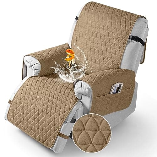 TAOCOCO Recliner Cover - 100% Waterproof, Non-Slip, Elastic Band (Black, Small-22') — Camel