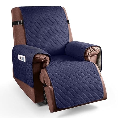 KinCam 100% Waterproof Recliner Chair Cover, Dark Blue