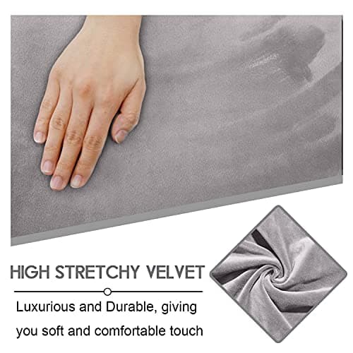 ULTICOR Velvet 3 Seater Recliner Sofa Covers, Light Grey