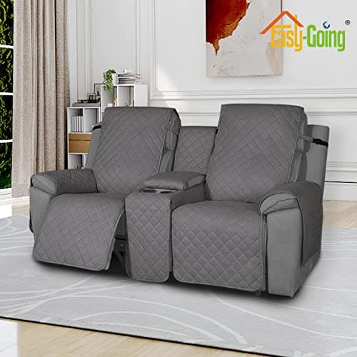 Water Resistant 2-Piece Gray Dog Cover for Non-Slip Loveseat Recliner Sofa