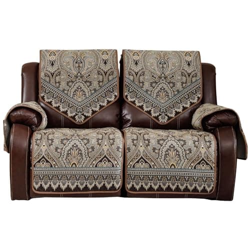 LUFEIJIASHI Non-Slip Recliner Sofa Covers FLKF-Brown, 2 Seater, Waterproof