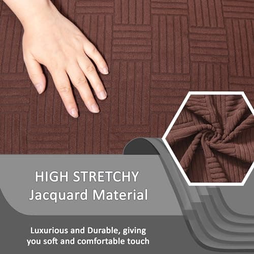 ULTICOR Chocolate Jacquard Recliner Sofa Covers (Style 4)