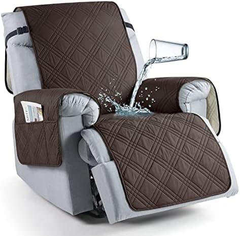 TAOCOCO 100% Waterproof Non Slip Covers for Recliner Chair with Pocket  
Best Non Slip Covers for Recliner Chairs with Pockets for Kids and Pets (2|6")  
Washable 100% Waterproof Recliner Chair Protector for Kids and Pets, OEKO-TEX Certified (2|6", C