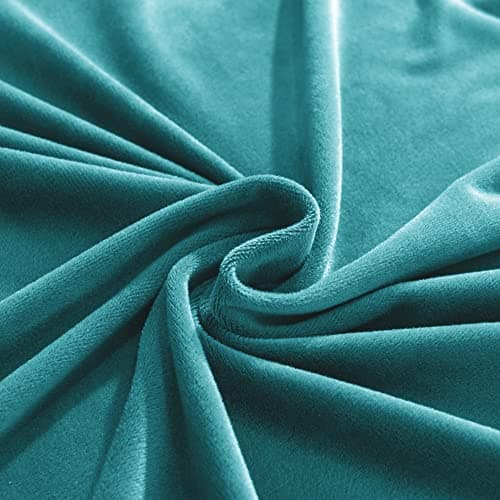 Wear-Resistant Stretch Velvet L-Shaped Sofa Cover for Left/Right Sectionals (Camel, Single Seat) — Turquoise Blue