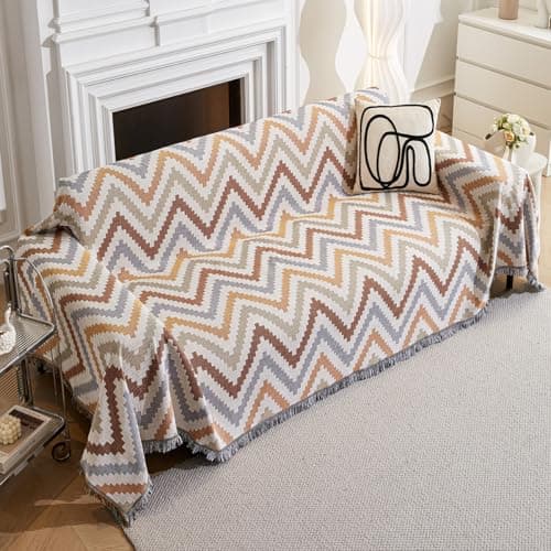 AIVIA Loveseat Cover Sheet Blanket for 2 Seater Couches with Armrest — Wave