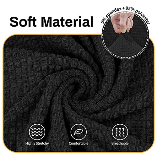Asnomy Black Pet Protector Couch Covers for 2 Cushion Loveseat