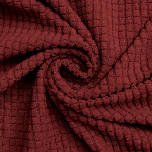 KEKUOU 3-Seat Recliner Sofa Stretch Slipcover (Navy Blue) — Dark Red