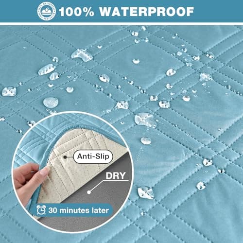 Waterproof Loveseat Recliner Cover for Pets and Kids - Gray (2 Seater) — Sky Blue