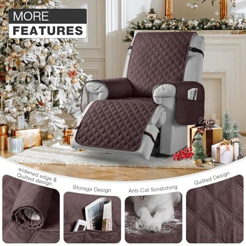 TAOCOCO Non-Slip Recliner Chair Cover, 23'' Small, Coffee