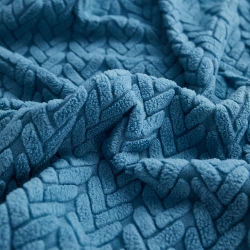 Soothing Home Khaki Sectional Sofa Cover (Back L) — Lake Blue
