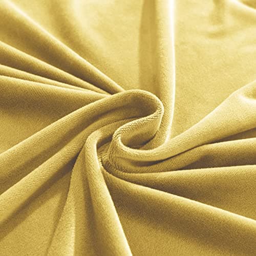 Wear-Resistant Stretch Velvet L-Shaped Sofa Cover for Left/Right Sectionals (Camel, Single Seat) — Lemon Yellow