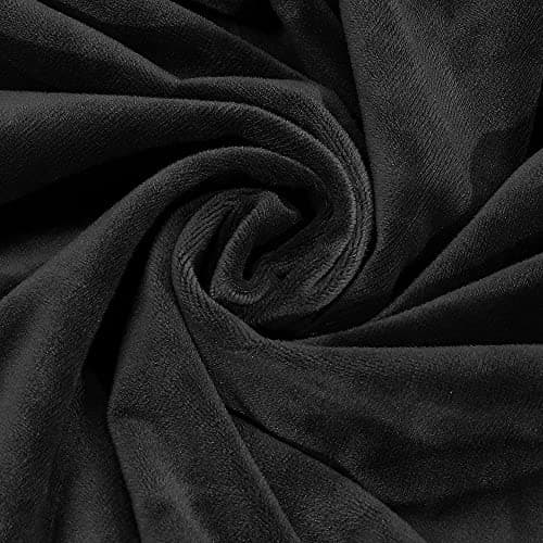 Navy Velvet Recliner Loveseat Cover, Stretch Reclining Slipcover — Black
