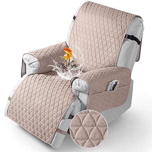TAOCOCO Recliner Cover - 100% Waterproof, Non-Slip, Elastic Band (Black, Small-22') — Peach