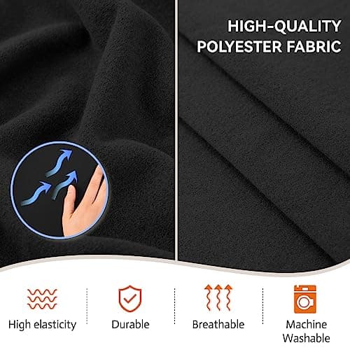 KEKUOU 4-Piece Stretch Sofa Covers for 3 Cushion Couch, Pet-Friendly and Washable (Sofa, Black)