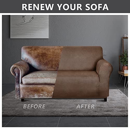 Molasofa Oversized Loveseat Cover, Dark Brown, Soft Spandex Non-Slip Protection