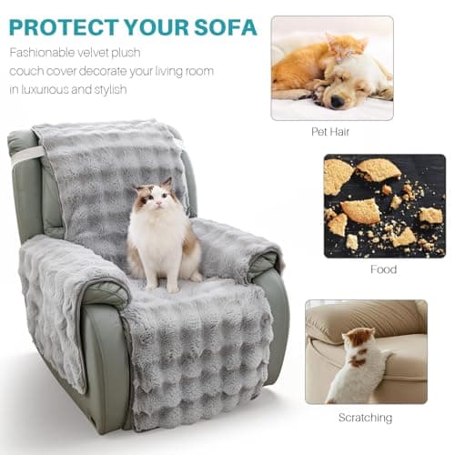 LiveGo Thick Quilted Slipcover for 23 Inch Recliner Chair (Light Gray)