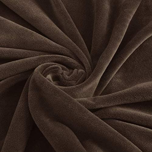 Off White Stretch Velvet Recliner Covers for Lazy Chair with Side Pocket — Brown