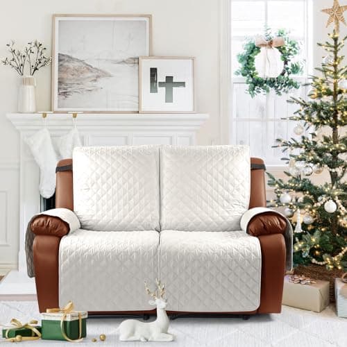 Ruaozz Waterproof Recliner Sofa Cover for Kids, Dogs, Pets (Beige, 2 Seater)