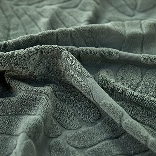 Wear-Resistant L Shape Sectional Couch Cover, Pet Protector for Cats and Dogs (Weave White, Large) — B-leaves Green