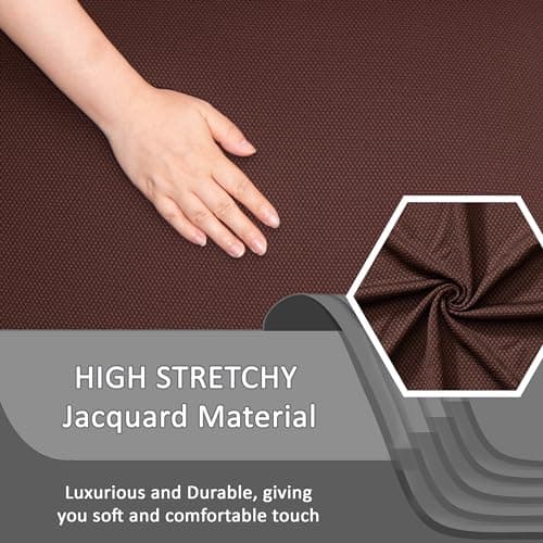 ULTICOR 8-Piece Stretch Recliner Sofa Covers for 3-Seater Cushions (Chocolate)