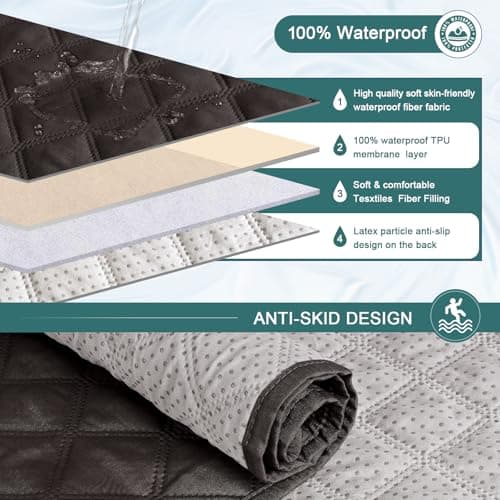 Ruaozz Dark Coffee 3 Seater Waterproof Recliner Sofa Cover