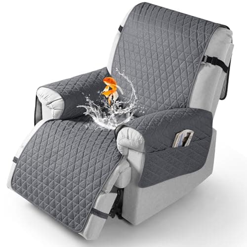 TAOCOCO 100% Waterproof Recliner Cover - Perfect for Slip and Stain Protection, Suitable for Elderly and Disabled Users, Ideal for Outdoor Patios or Indoor Use(Chocolate, Small-22'') — Dark Grey
