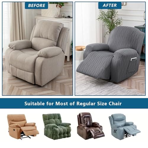 Soft Couch Cover for Recliner, Leakproof Dog and Pet Protector (Dark Grey)