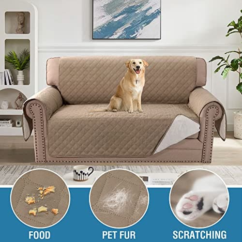 H.VERSAILTEX 100% Waterproof Couch Cover for Loveseat (French Oak)