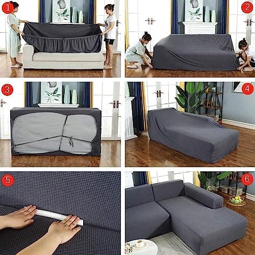 Durable Dark Gray 2 Seater Stretch Slipcover for Couches & Sectionals