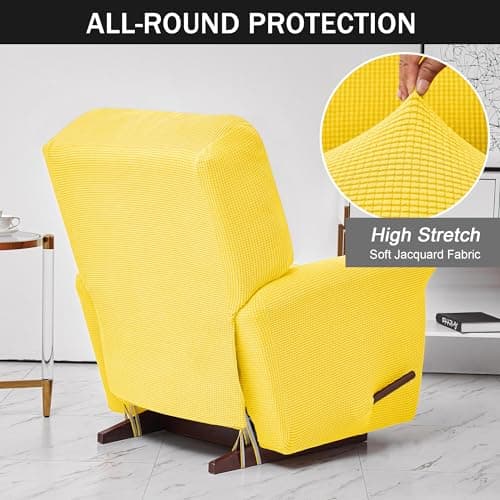 Conruser Jacquard Stretch Recliner Chair Cover (Yellow)