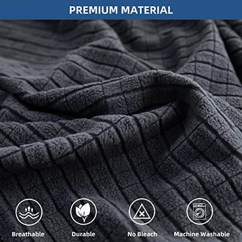 Eismodra Dark Gray Magic Stretch Couch Cover, 65-78 inches, L-Shaped Sofa Protector