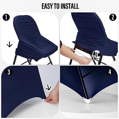 Elastic Chair Covers for Event Decor (Navy Blue)