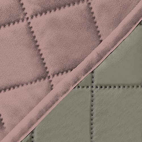 Easy-Going Reversible Loveseat Couch Cover, Gray/Light Gray — Pink/Beige