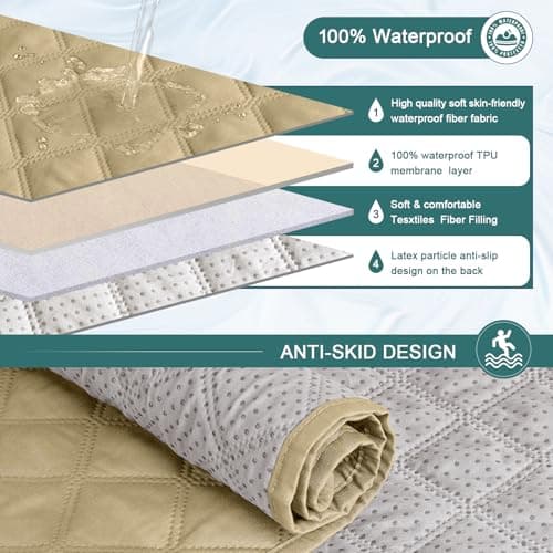 Waterproof Recliner Sofa Cover for Kids, Dogs, Pets (Sand, 2 Seater)