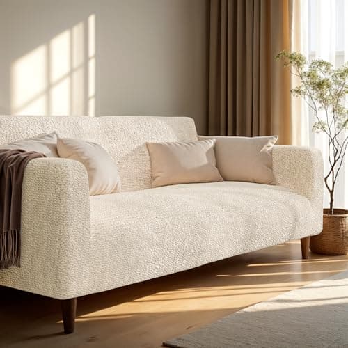 Paulato Microfibra Collection Cream Loveseat Slipcover - Washable Cushion Cover