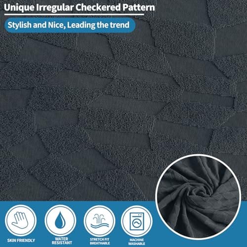 Dark Gray Soft Jacquard Oversized Recliner Cover for Lazy Boy 36"-46"