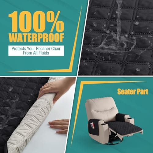 Ruaozz Large Waterproof Recliner Chair Covers