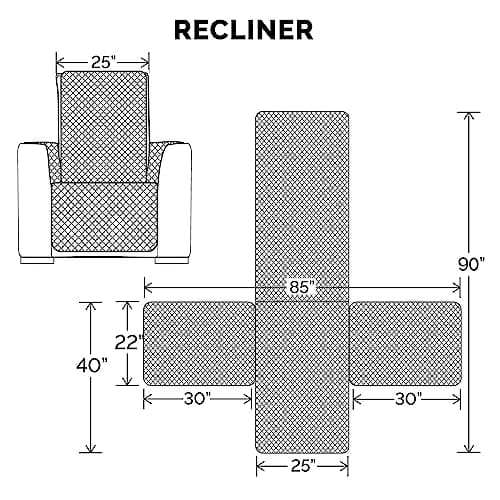 Furhaven Water-Resistant Reversible Recliner Chair Cover - Gray/Mist