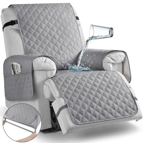 TAOCOCO Large Recliner Seat Cover, Light Gray, Non-Slip & Pet-Friendly