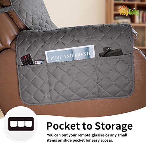 Oversized Recliner Cover Reversible Gray/Light Gray Water Resistant Couch Protector