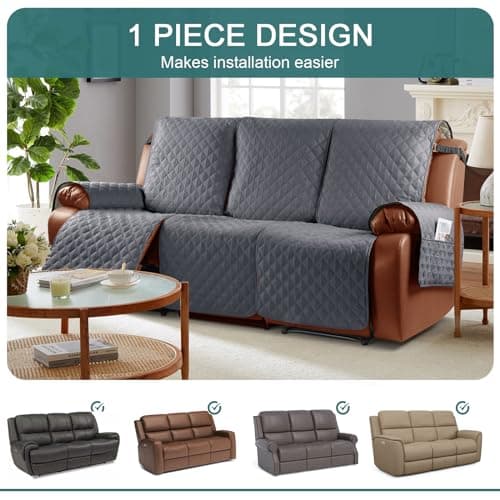 Ruaozz Waterproof Recliner Covers for Dusty Grey