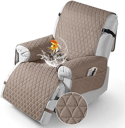 TAOCOCO 100% Waterproof Recliner Cover - Perfect for Slip and Stain Protection, Suitable for Elderly and Disabled Users, Ideal for Outdoor Patios or Indoor Use(Chocolate, Small-22'')